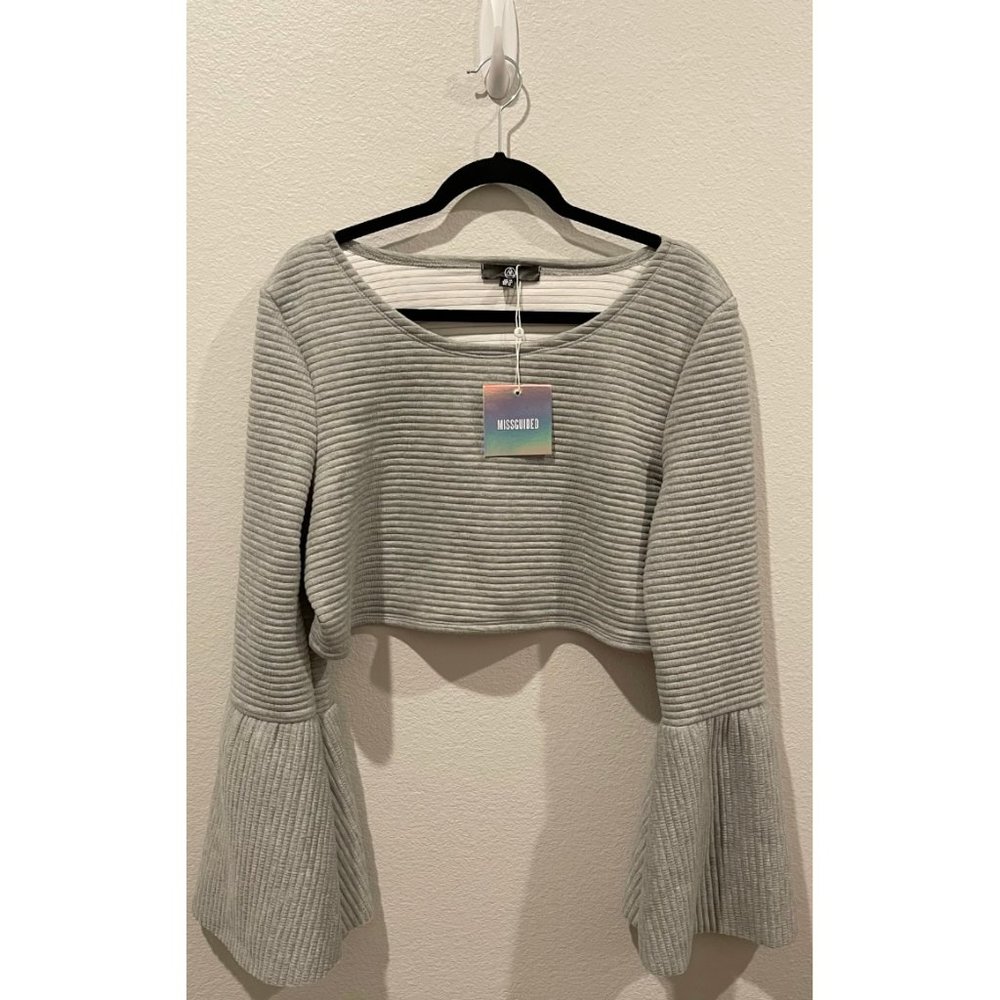 MISSGUIDED Cropped Rib High Neck Top